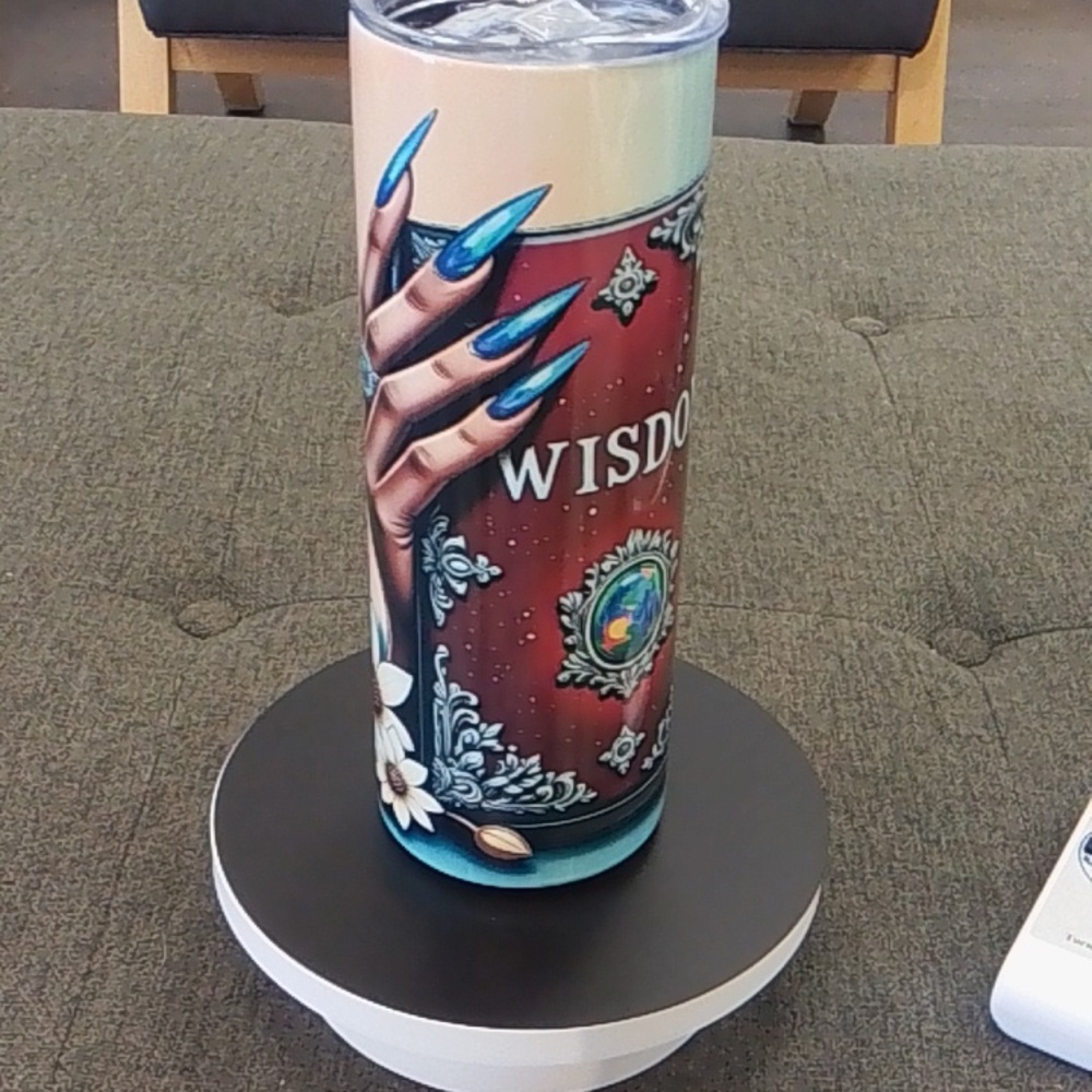 CUSTOM Stainless Steel 20oz. Floral Hand Design Tumbler